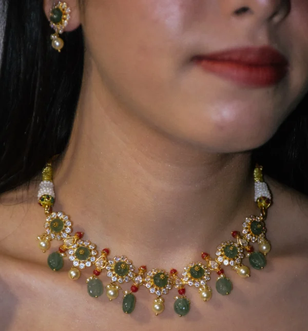 Majestic Swarovski-Aventurine Necklace Set