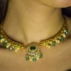 Light Weight Gold Kanthi with Pearl and Emerald