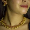 Cream Swarovski and Red AD Necklace Set