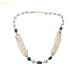 916 BIS Hallmarked Gold Emerald Mala