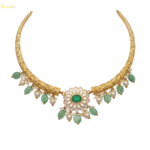 Light Weight Gold Kanthi Design with Pearl and Emerald
